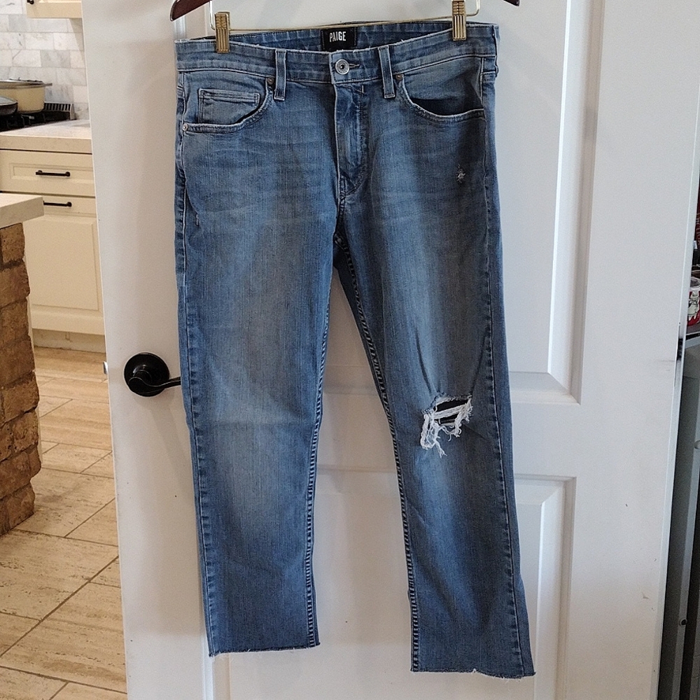 Paige Lennox Jeans Size 32 Distressed Blue